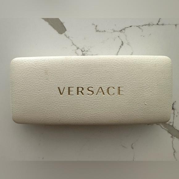 Versace glass case sunglasses reading glasses cream velvet interior - Picture 1 of 4